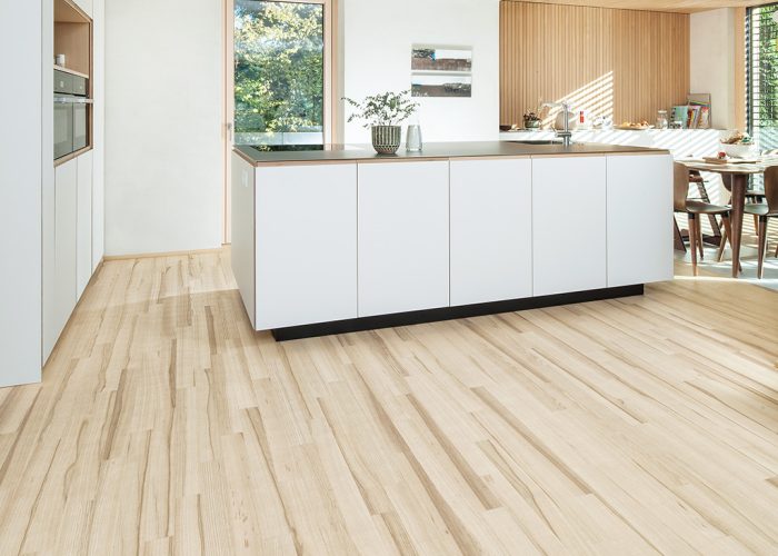 BAWART 2schicht Parkett L, Esche rift/halbrift mit Kern, Wellness, weiß geölt